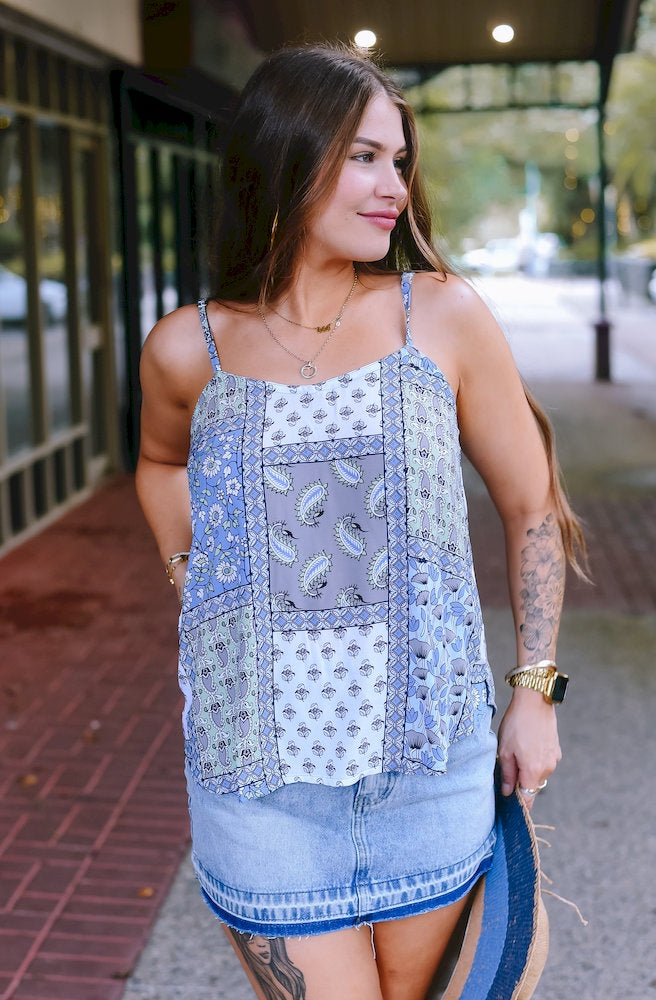 Indigo Mosaic Kelly Singlet