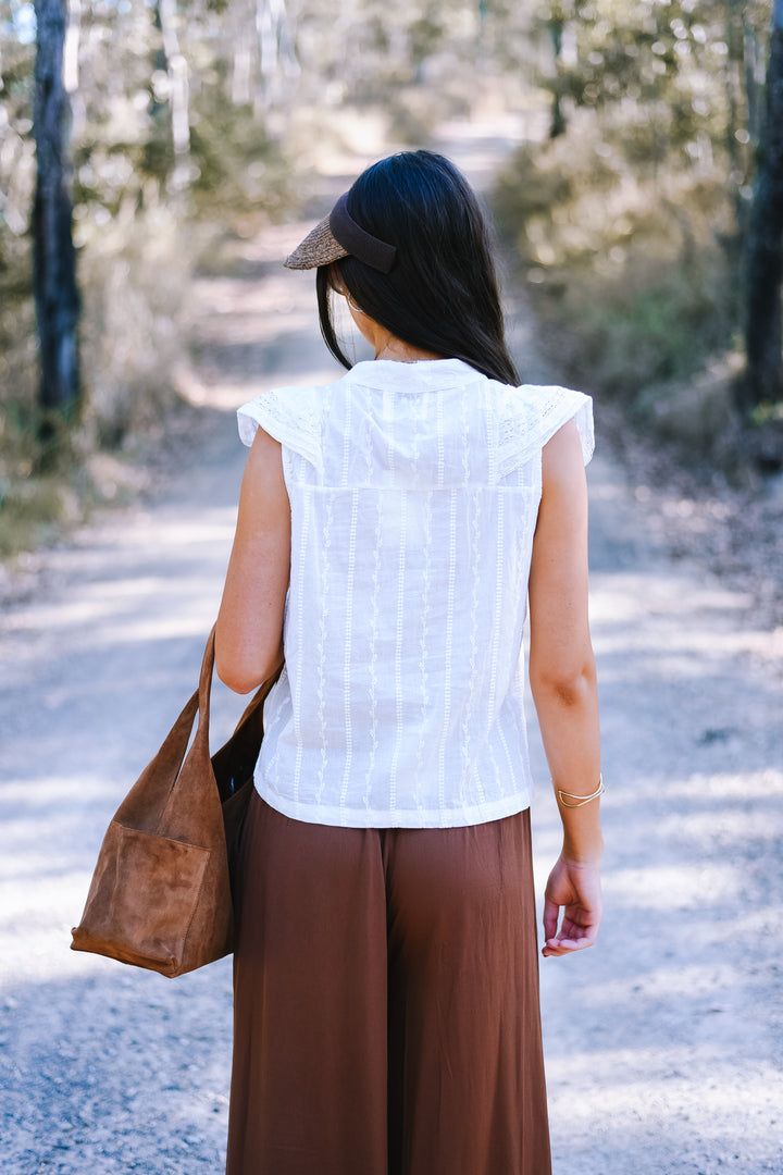 Ivory Lace Ruffle Top