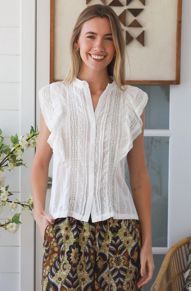 Ivory Lace Ruffle Top
