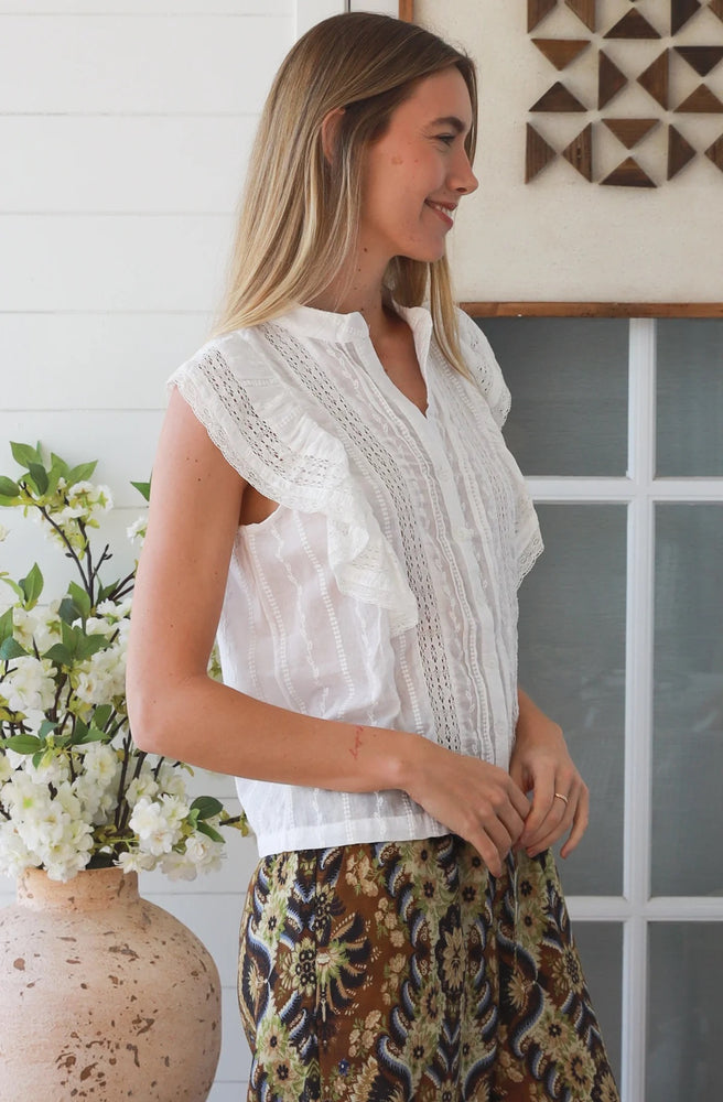 Ivory Lace Ruffle Top