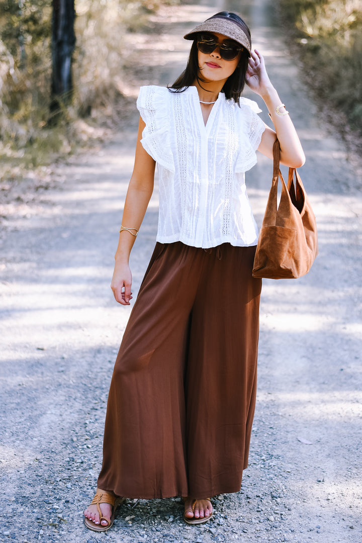 Ivory Lace Ruffle Top