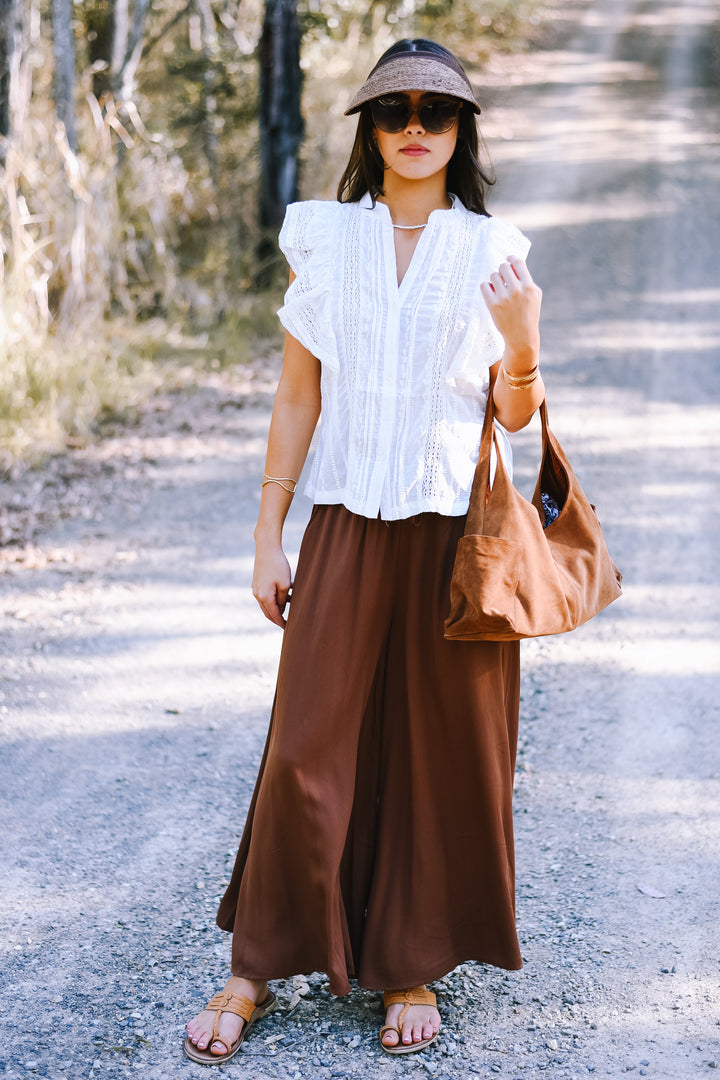 Ivory Lace Ruffle Top