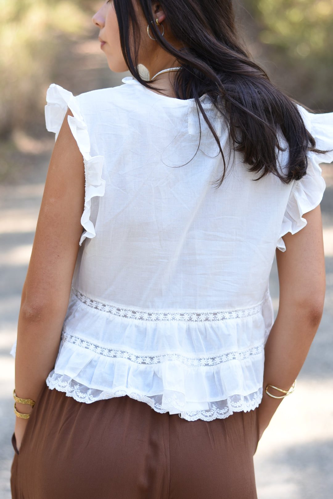 Ivory Pleated Peplum Top