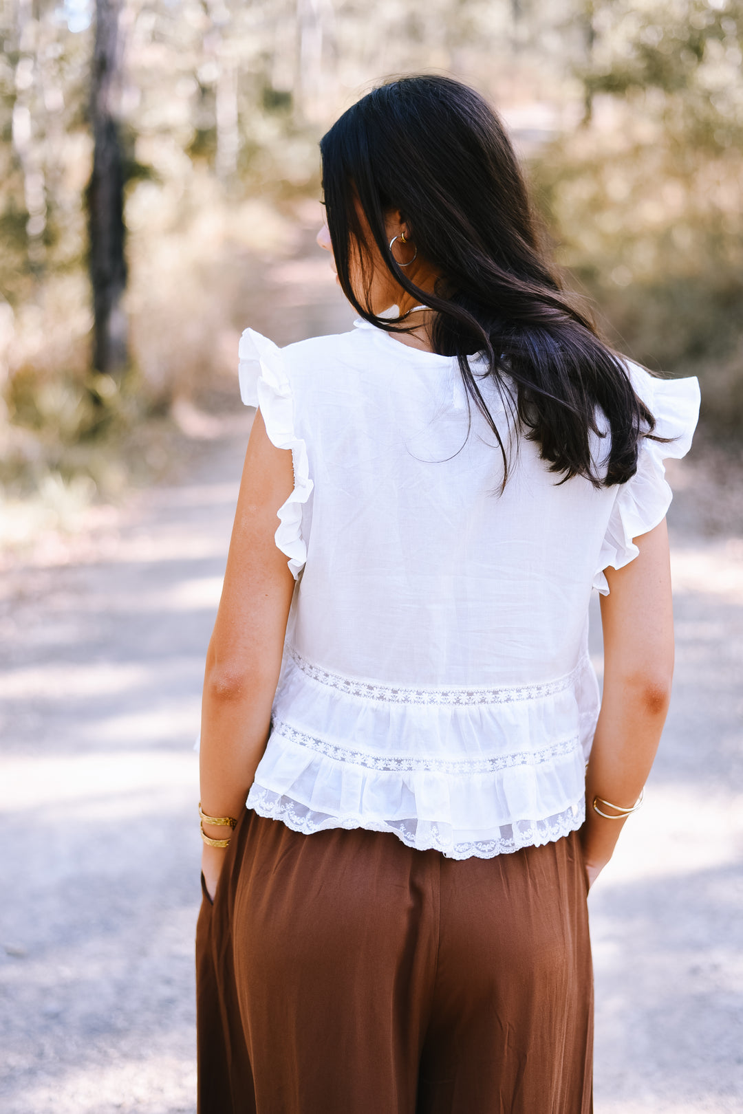 Ivory Pleated Peplum Top