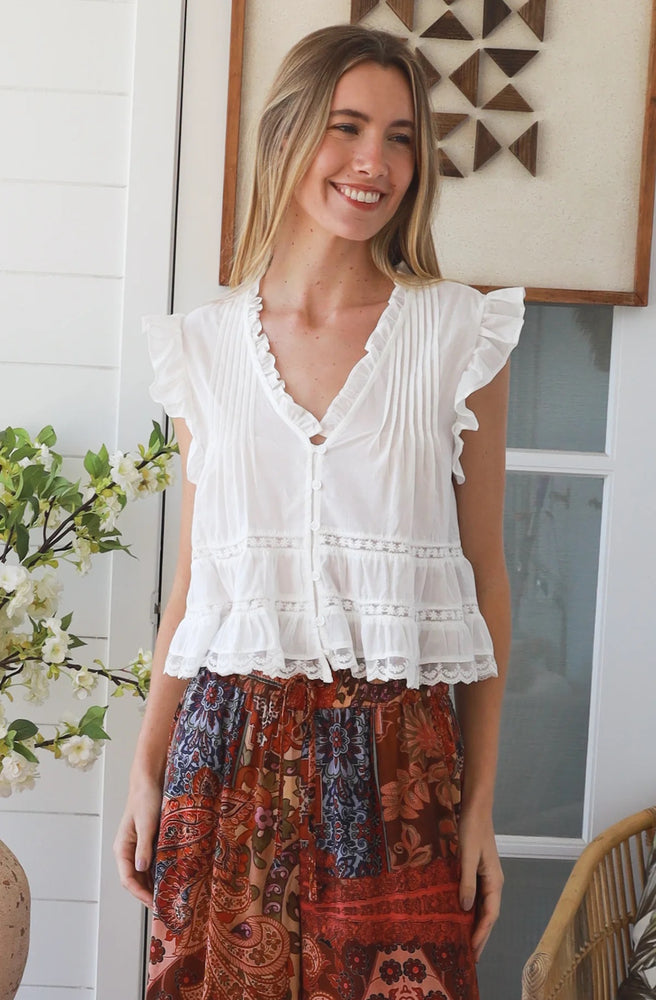 Ivory Pleated Peplum Top