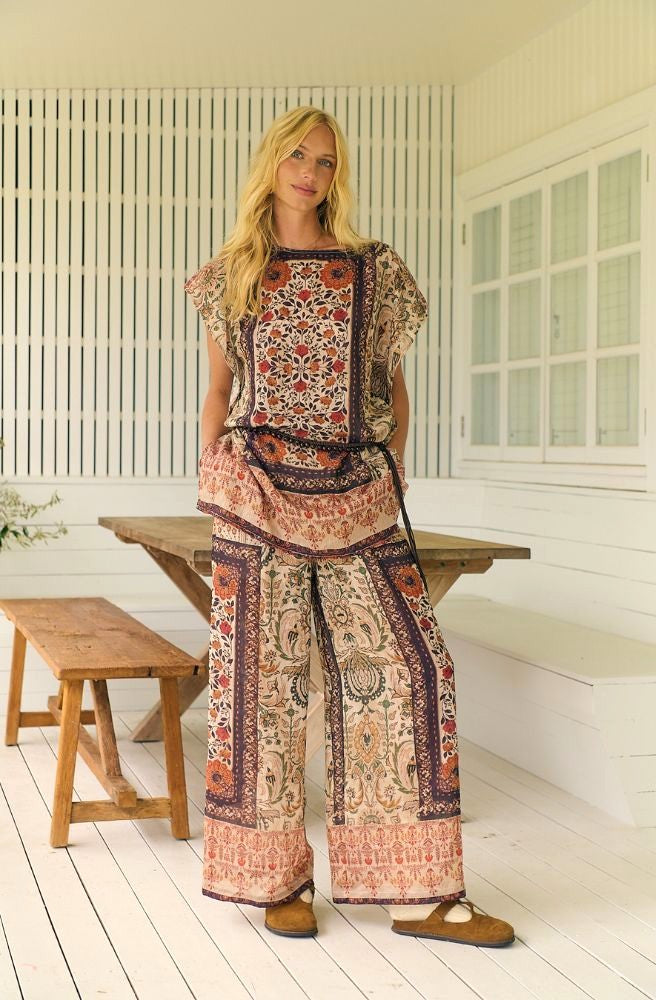 Women's Jaase Fleetwood Dawn Cap Blouse paired with Jaase Fleetwood Stevie Pants