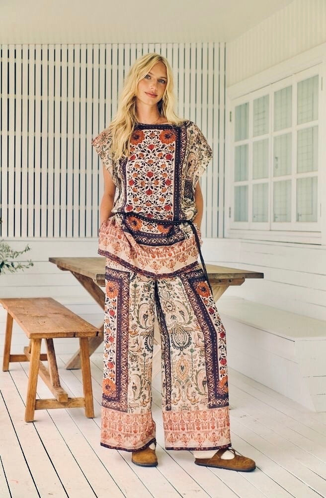 Women's Jaase Fleetwood Dawn Cap Blouse paired with Jaase Fleetwood Stevie Pants