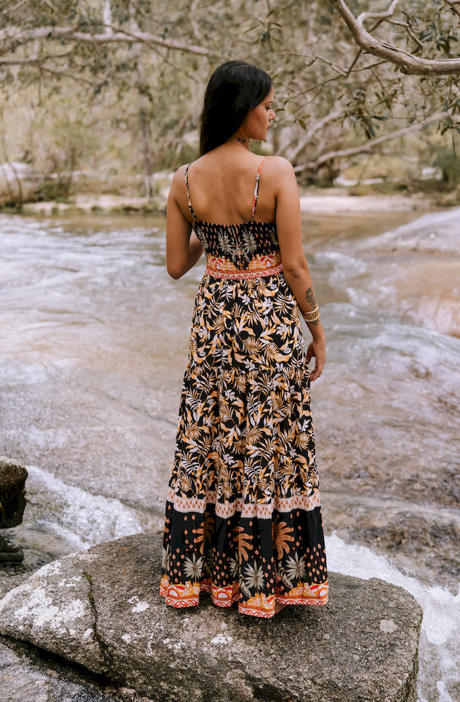 Jaase Jardin Bambi Maxi Dress back view flowy bohemian maxi dress relaxed fit