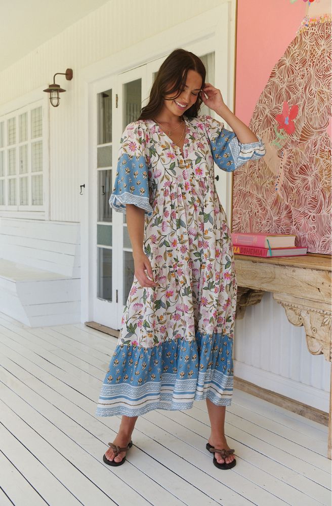 Jaase Pixie Petals Eve Midi Dress Front View