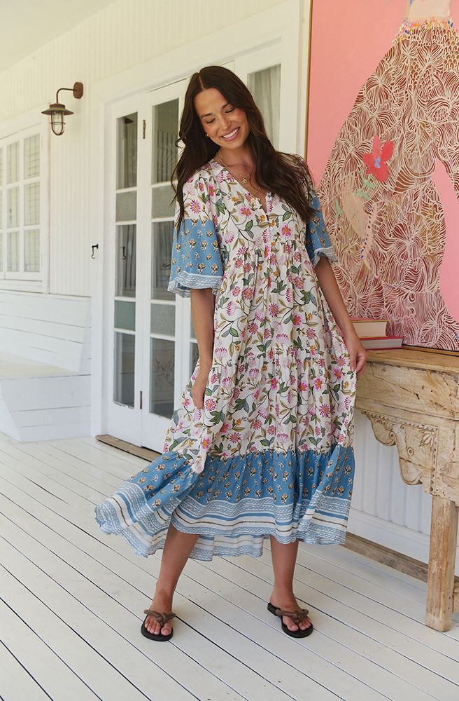 Jaase Pixie Petals Eve Midi Dress Front View