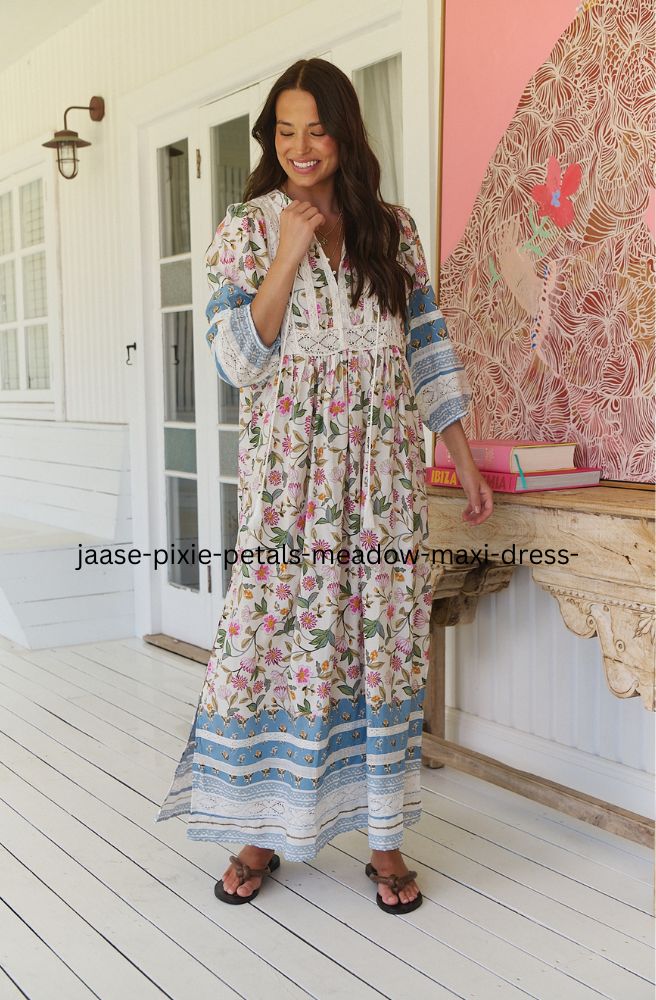 Jaase Pixie Petals Meadow Maxi Dress Front View