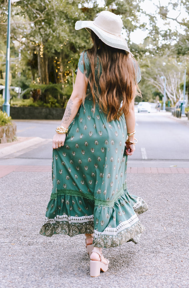Jaase Viridian Carmen Maxi Dress