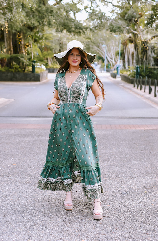 Jaase Viridian Carmen Maxi Dress
