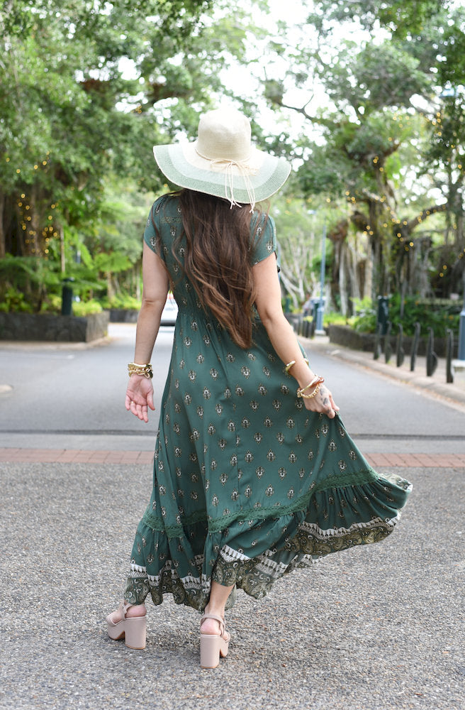 Jaase Viridian Carmen Maxi Dress