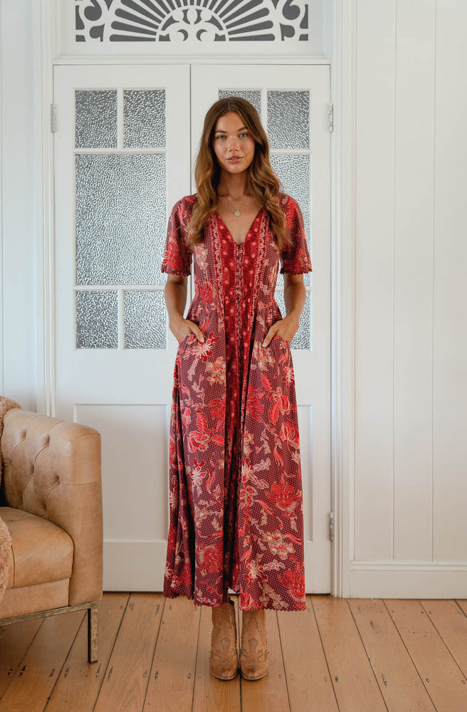 Jaase Ziggy Pearl Midi Dress Front View