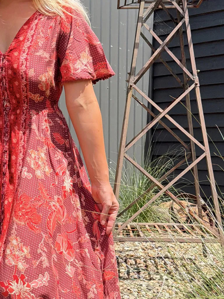 Jaase Ziggy Pearl Midi Dress Close Up View