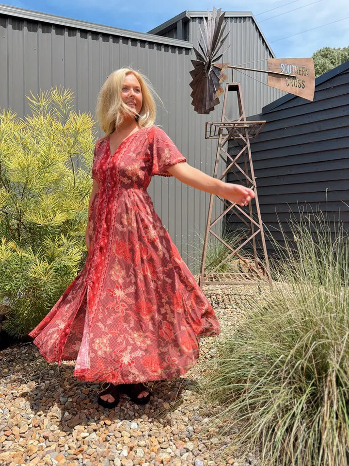 Jaase Ziggy Pearl Midi Dress Front View