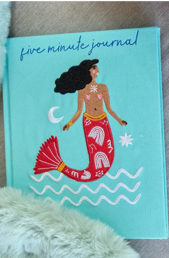 Journal – Five Minute Mermaid featuring an embroidered Celestial Mermaid cover.