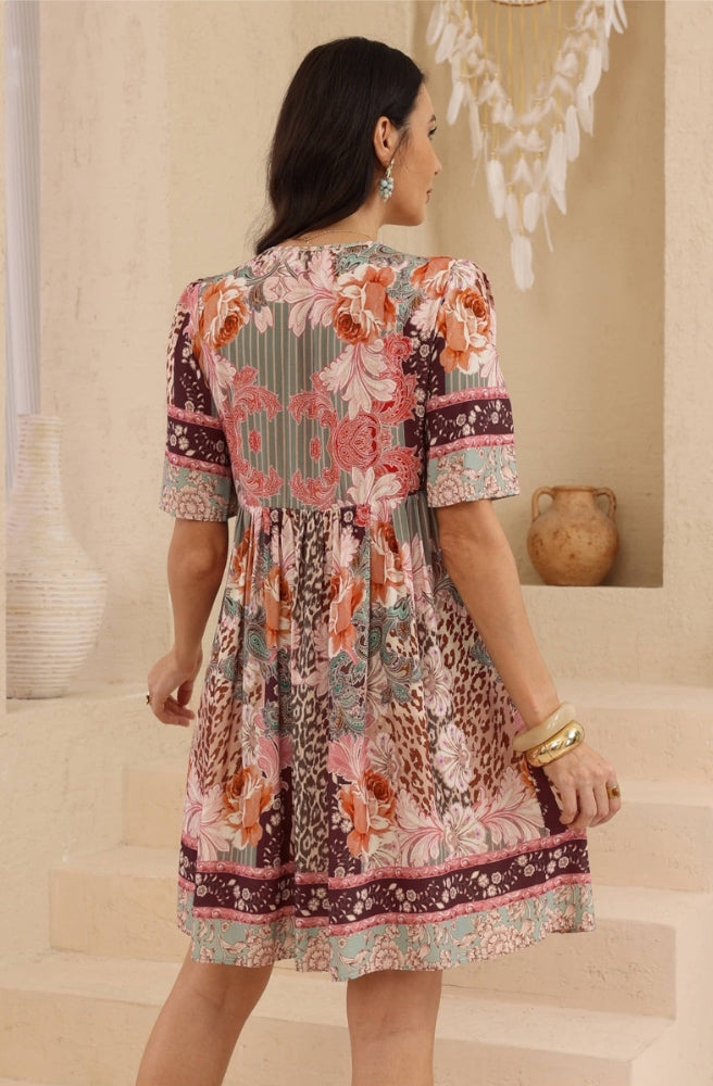 Leopard Caravan Babydoll Dress