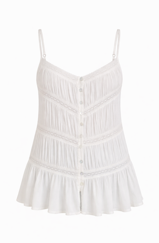 Lucia Lace Button Top