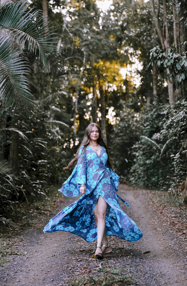 Lulu Print Combi Wrap Maxi Dress