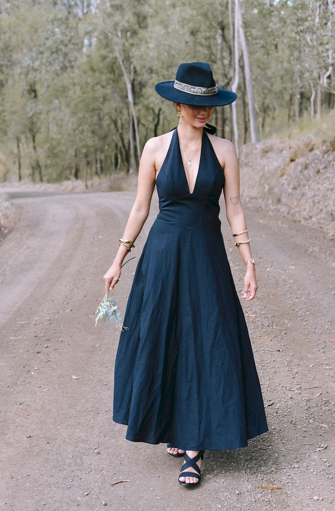 Midnight Rose Halter Maxi