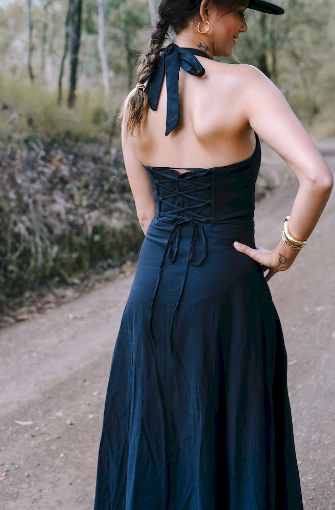 Midnight Rose Halter Maxi