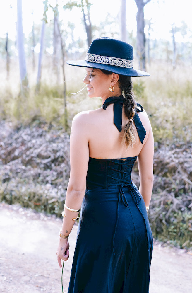Midnight Rose Halter Maxi