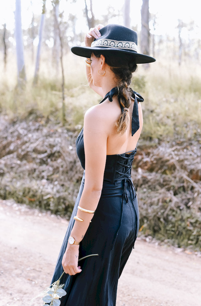 Midnight Rose Halter Maxi