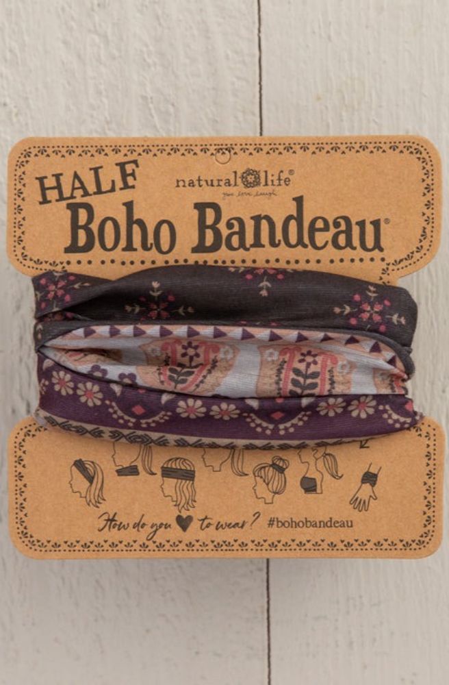 stretch bandeau head band boho print