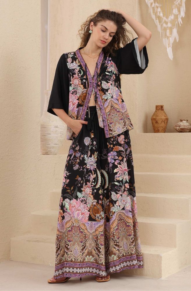 Moonlit Bloom Pants Paired with Moonlit Bloom Top