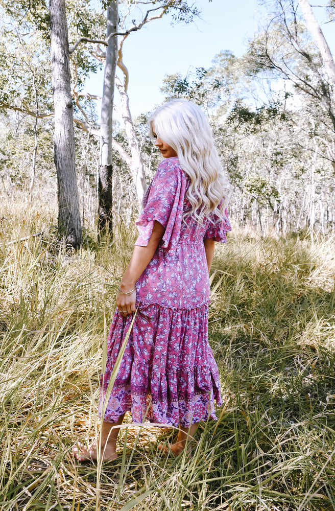 Mumbi Pink Nicki Midi Dress