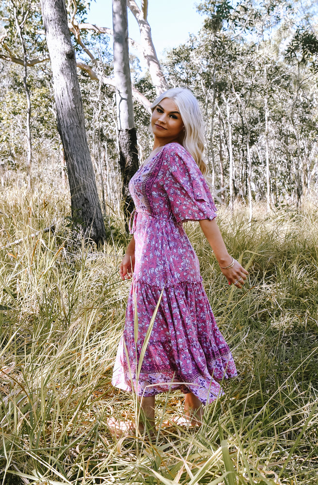 Mumbi Pink Nicki Midi Dress