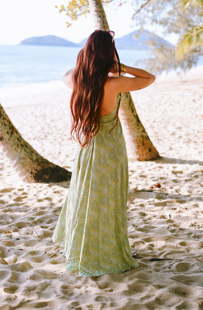 Paisley Mint Kiss Halter Dress