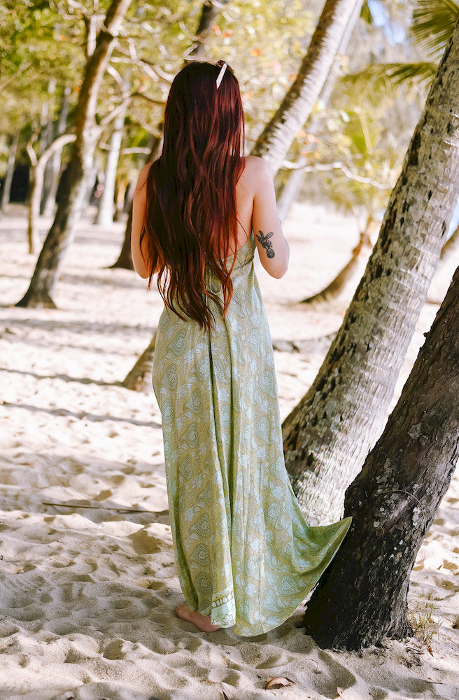 Paisley Mint Kiss Halter Dress