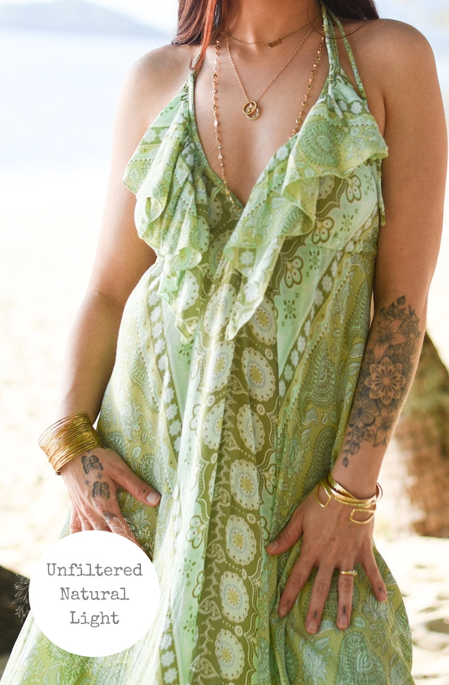 Paisley Mint Kiss Halter Dress