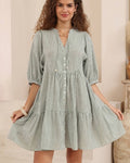 Sage Stripe Babydoll Dress