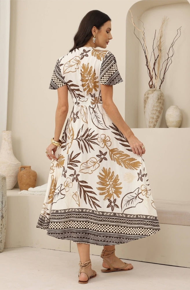 Sahara Botanical Maxi Dress