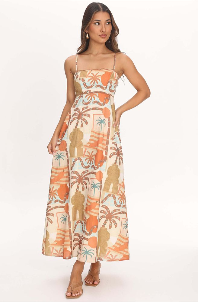 Sienna Sunset Maxi Dress Front View