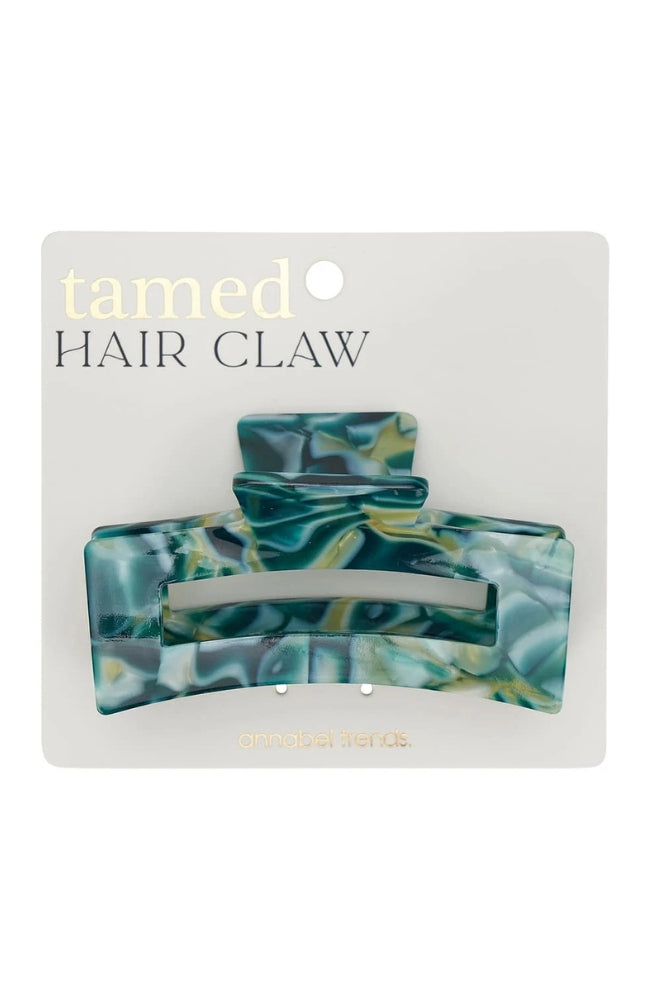 Green and teal Tamed Hair Claw – Malachite for everyday hairstyles.