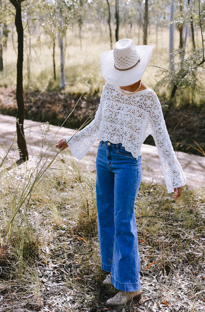 White Crochet Top
