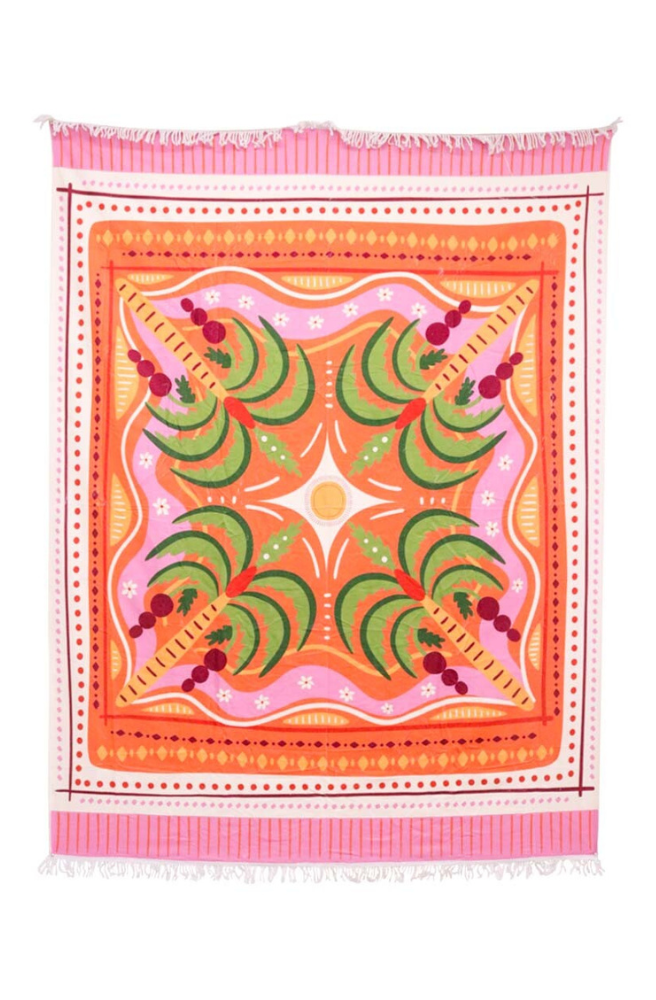 XL Beach Towel Palm Pink