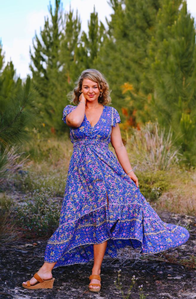 Cobalt Bloom Nafisa Dress