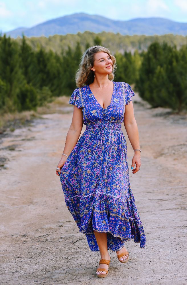 Cobalt Bloom Nafisa Dress