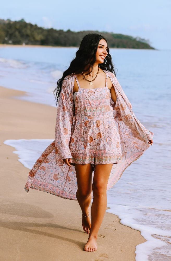 womens boho clothing online balinese floral print kimono