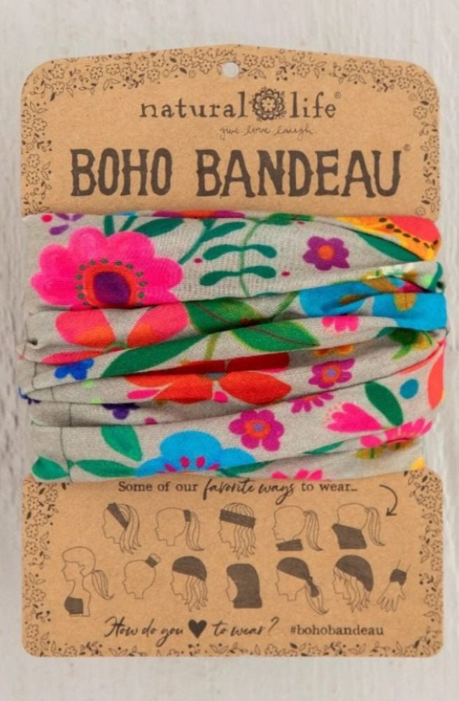 power flower boho bandeau stretch knit headband