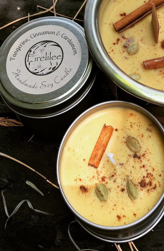 Foodie Range Tangerine Cinnamon and Cardamon Woodwick Bowl Candles | Beautiful candles by Firelilee