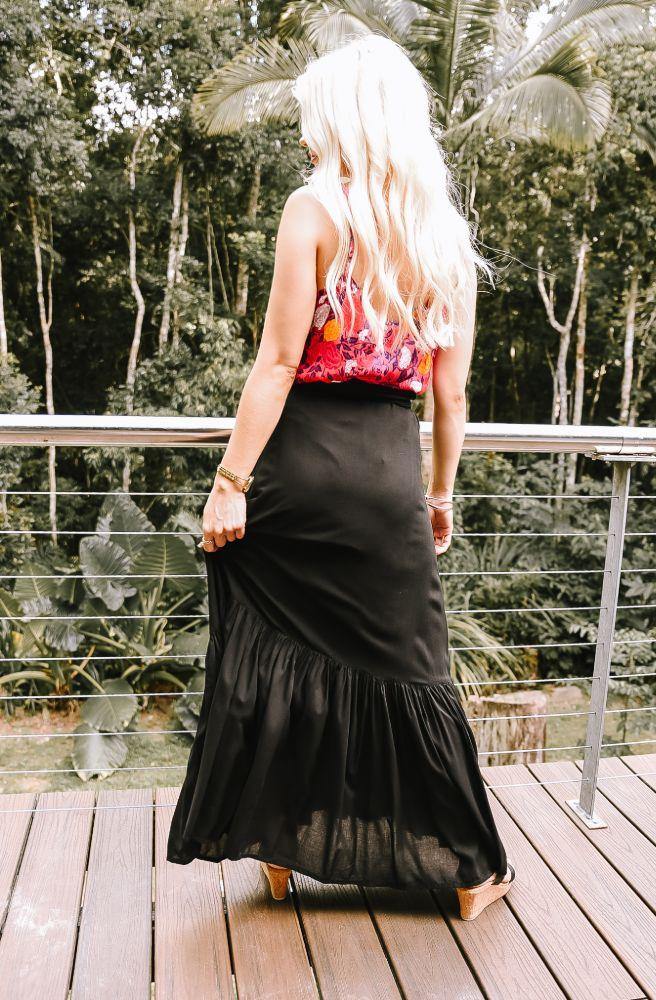 Ebony Saradon Wrap Skirt - Tonketti 