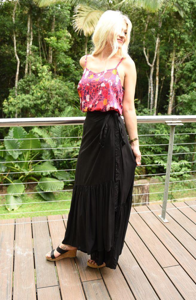 Ebony Saradon Wrap Skirt - Tonketti 