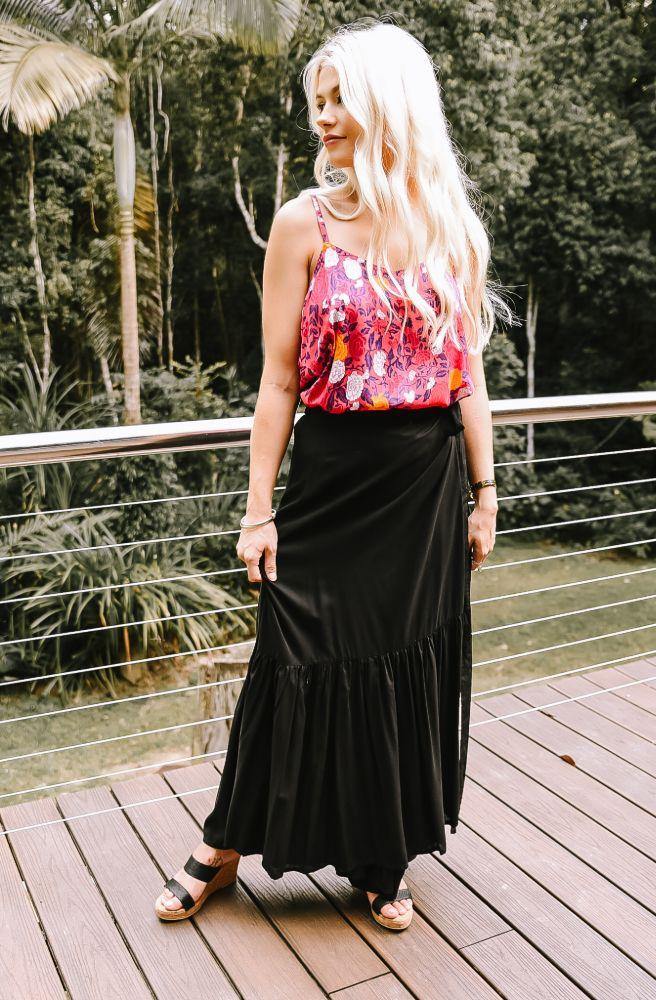 Ebony Saradon Wrap Skirt - Tonketti 